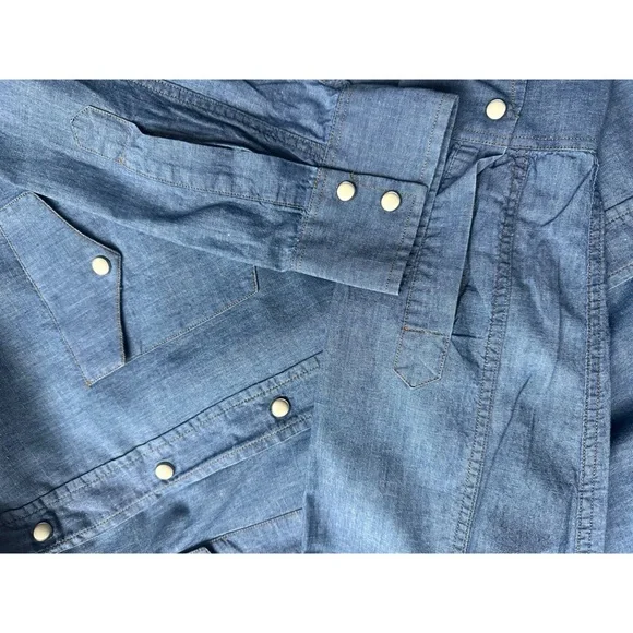 Saint Laurent women men unisex Blue Denim jean chambray Shirt small FR38 2 4 - Picture 3 of 6